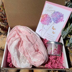 Anniversary Gift Set Butterfly Necklace Scarf Cand